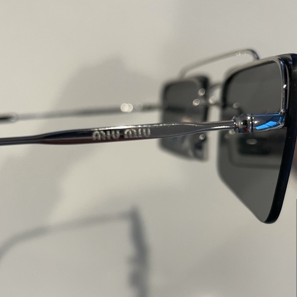 MIU MIU Sunglasses - Square Frame, Black Glitter - Picture 8 of 11